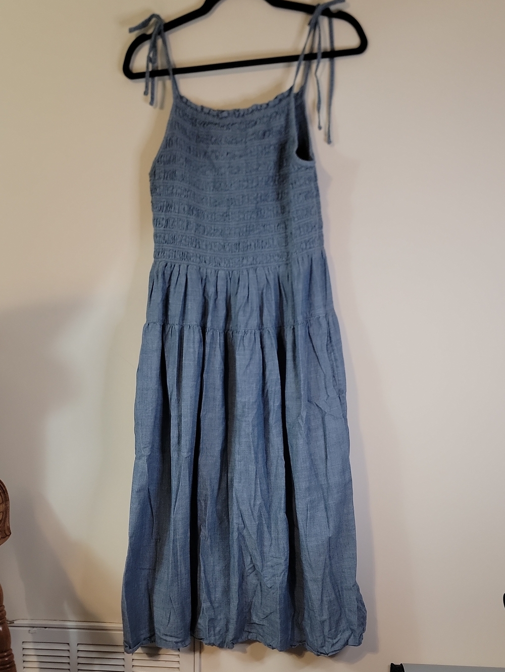 Levi's Light Blue Chambray Tie-Shoulder Sundress